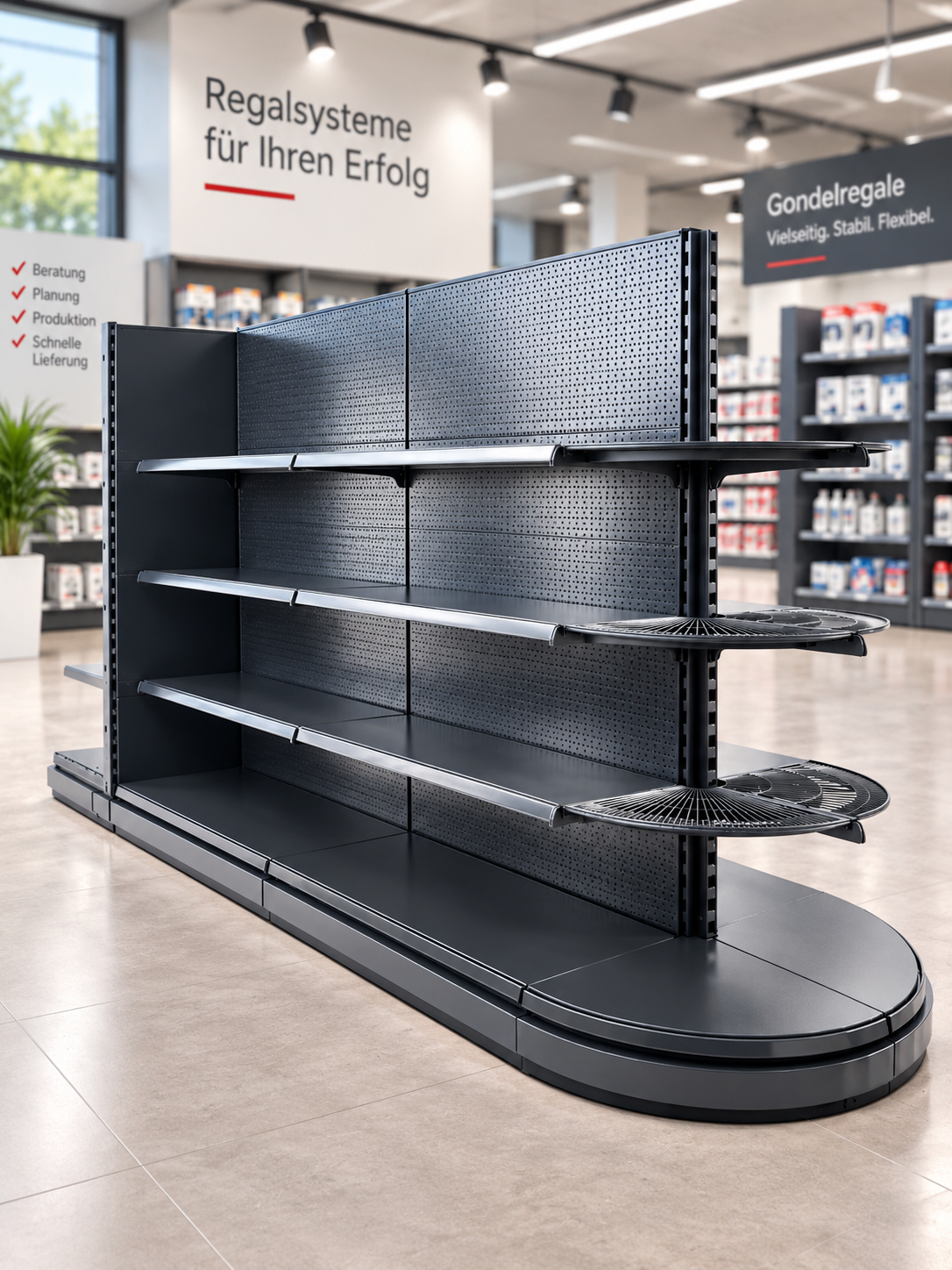 Gondelregal mit glatten Metallrückwänden – Bild 5