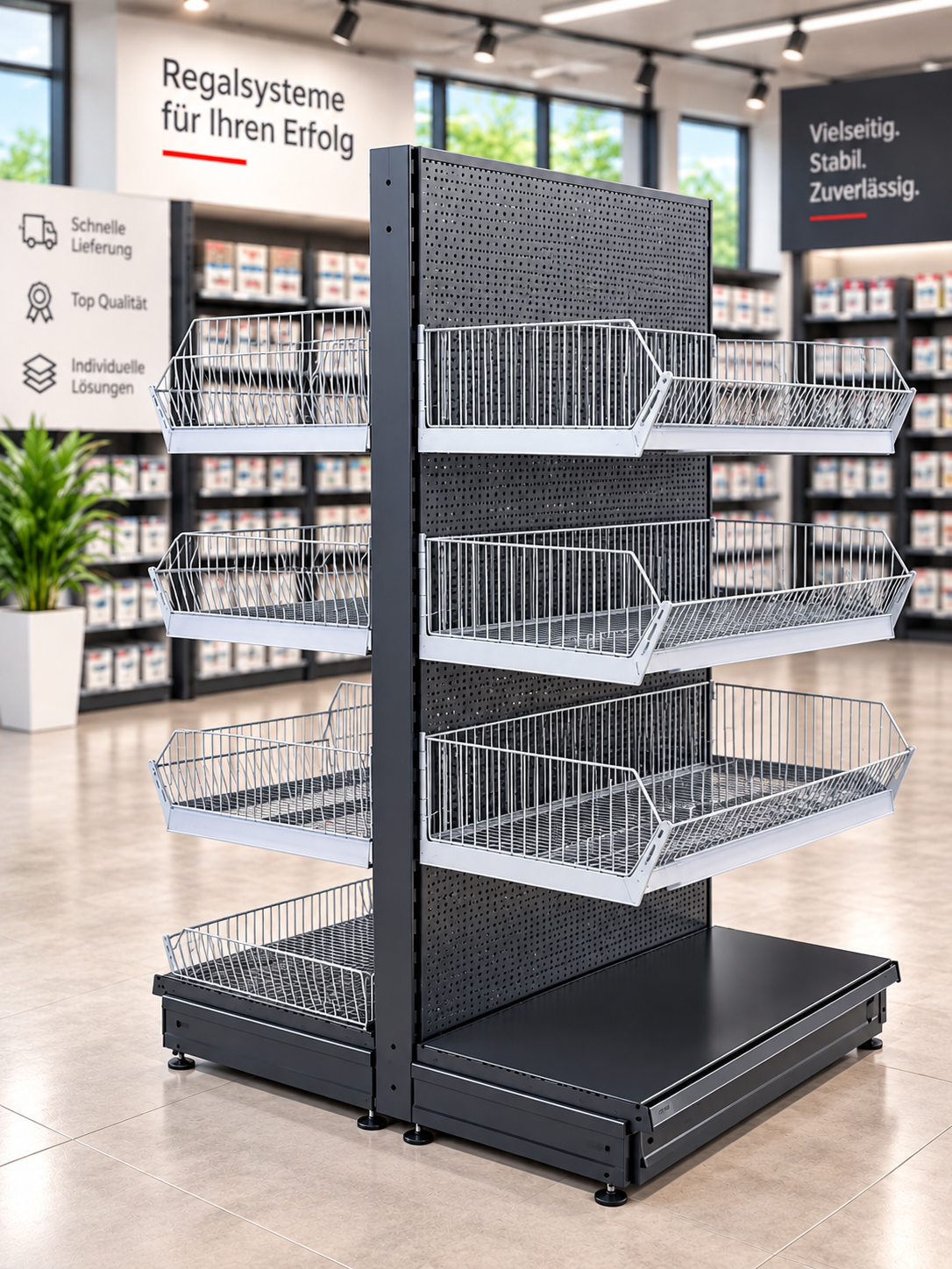Gondelregal mit glatten Metallrückwänden – Bild 3